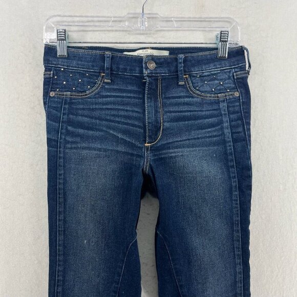 Abercrombie & Fitch Jeans Women 6 Dark Wash Denim Super Skinny Ankle Zip Midrise - Picture 6 of 12